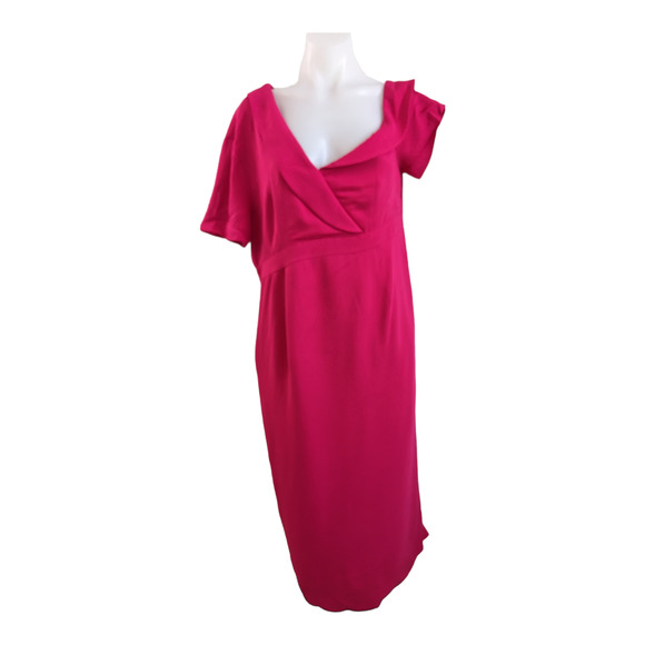 Emelia George Maternity Large Lauren Off Shoulder Cocktail Dress Pink Stretch - Picture 1 of 14